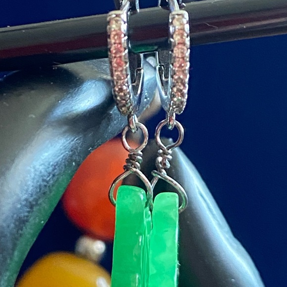 Rhodonite Crystal Necklace 3 Earrings - Picture 10 of 13